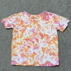 Primary Pink and Orange Tie-Dye Kids T-Shirt